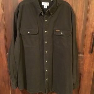 Men's Carhartt Button Down Long Sleeve Shirt Size XLT chest 52 length 33